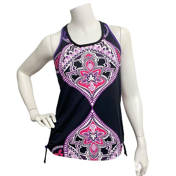 Athleta Bathing Suit Top Women's size M Multicolored Tankini Racer Back - Picture 1 of 10